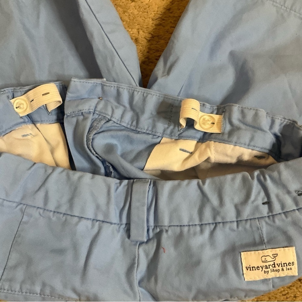 Vineyard Vines 12 Boys 100% Cotton Flat Front Shorts Light Blue - Picture 5 of 5